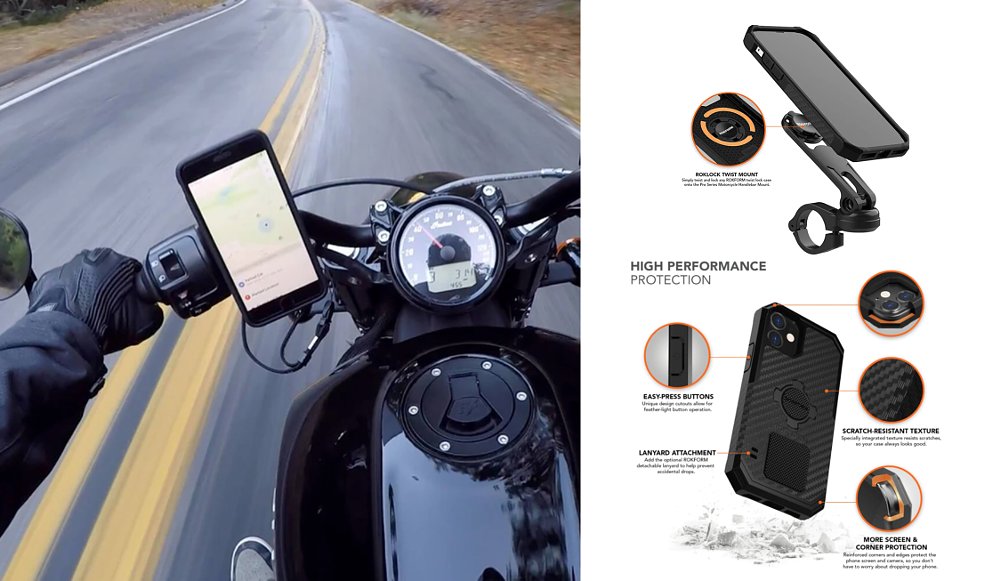 Rokform is a great motorcyce phone mounting option. It is very similiar to Quadlock but the material is much stronger and made of better quality. This is a great option for ADV riders who need a phone mount that can withstand some abuse.