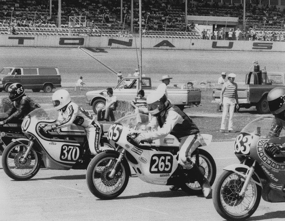lining up on the starting grid at Daytona International Speedway