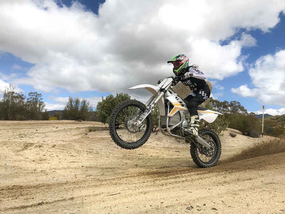 Jen Dunstan riding off-road