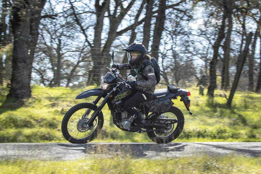 riding the KLX300 on pavement