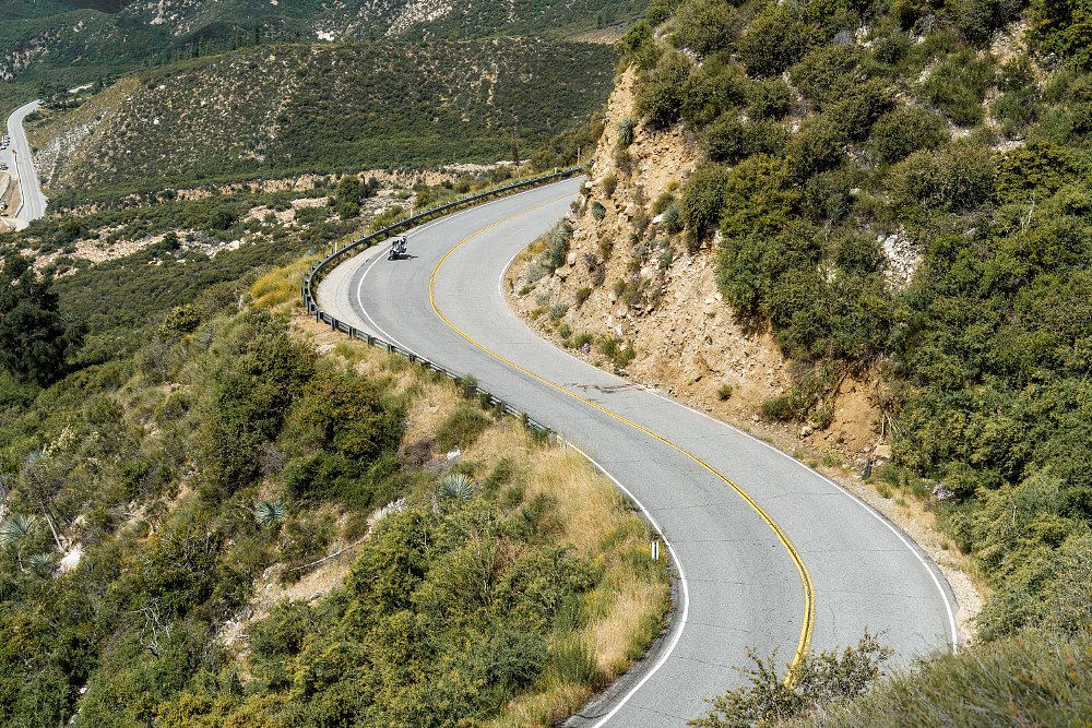 Motorcycle engine braking long descent