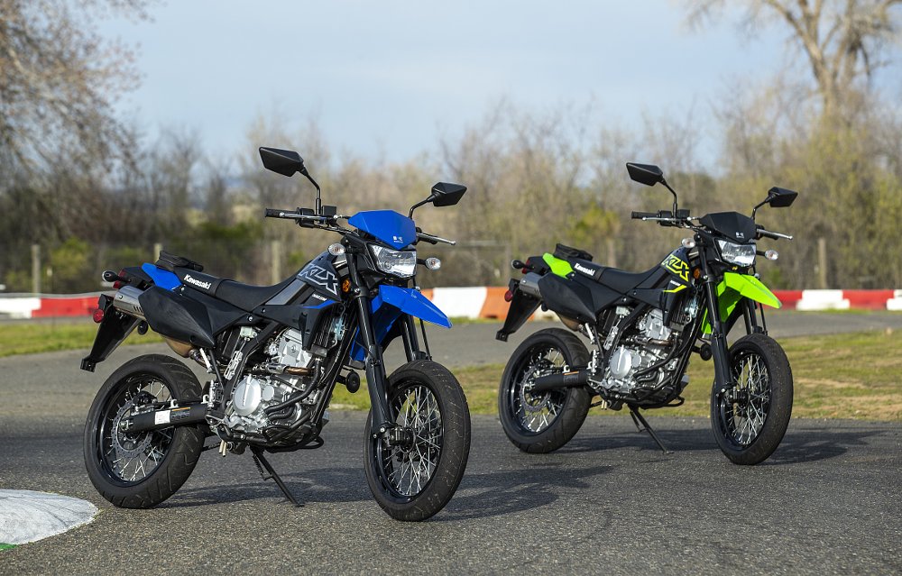 Kawasaki KLX300SM in blue and green
