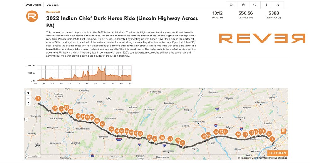 Rever Lincoln Highway Map