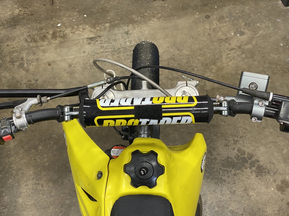 Twisted motorcycle fork.