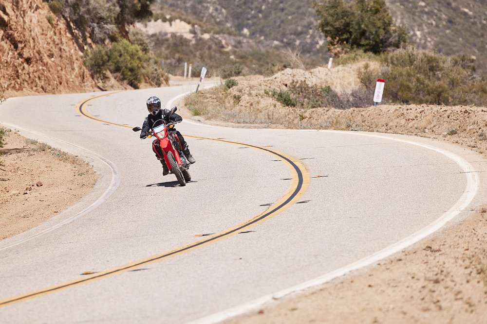 Honda CRF300L on a country road