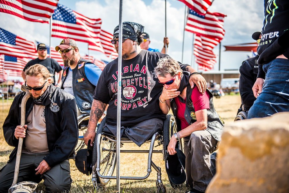 veterans support each other during the ride