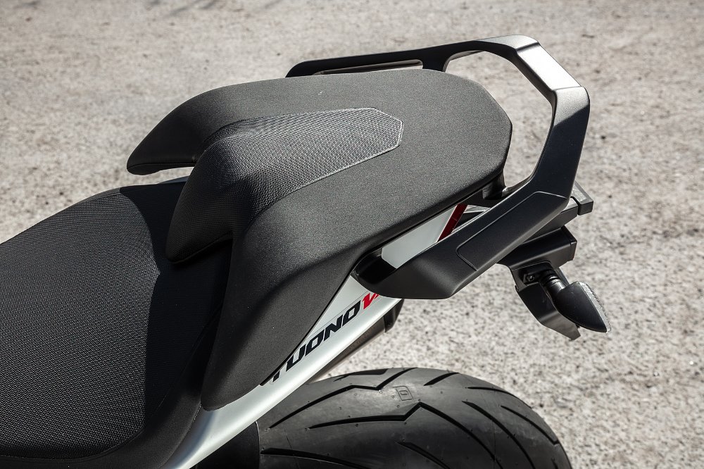 2021 Aprilia Tuono V4 passenger seat. 