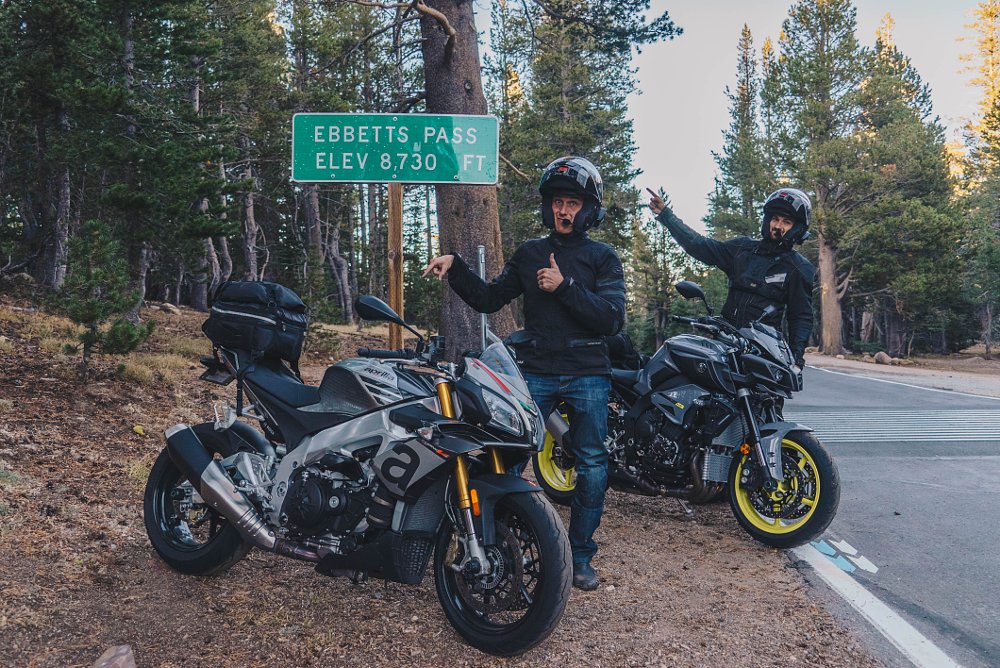 Traveling on a Tuono. 