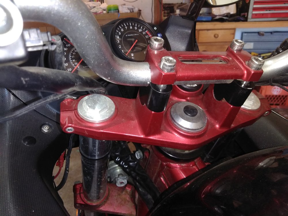 handlebar risers on the Ninja 650
