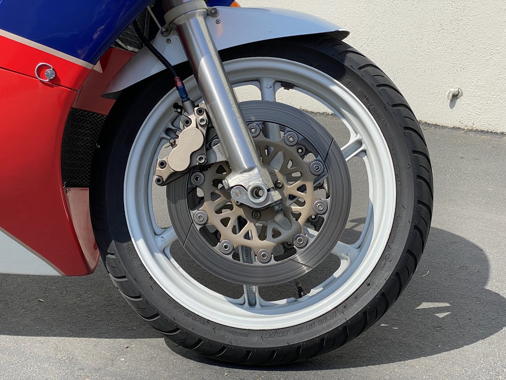 Honda RC30 front wheel and brake.