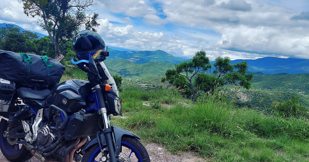 motorcycle travel in remote area