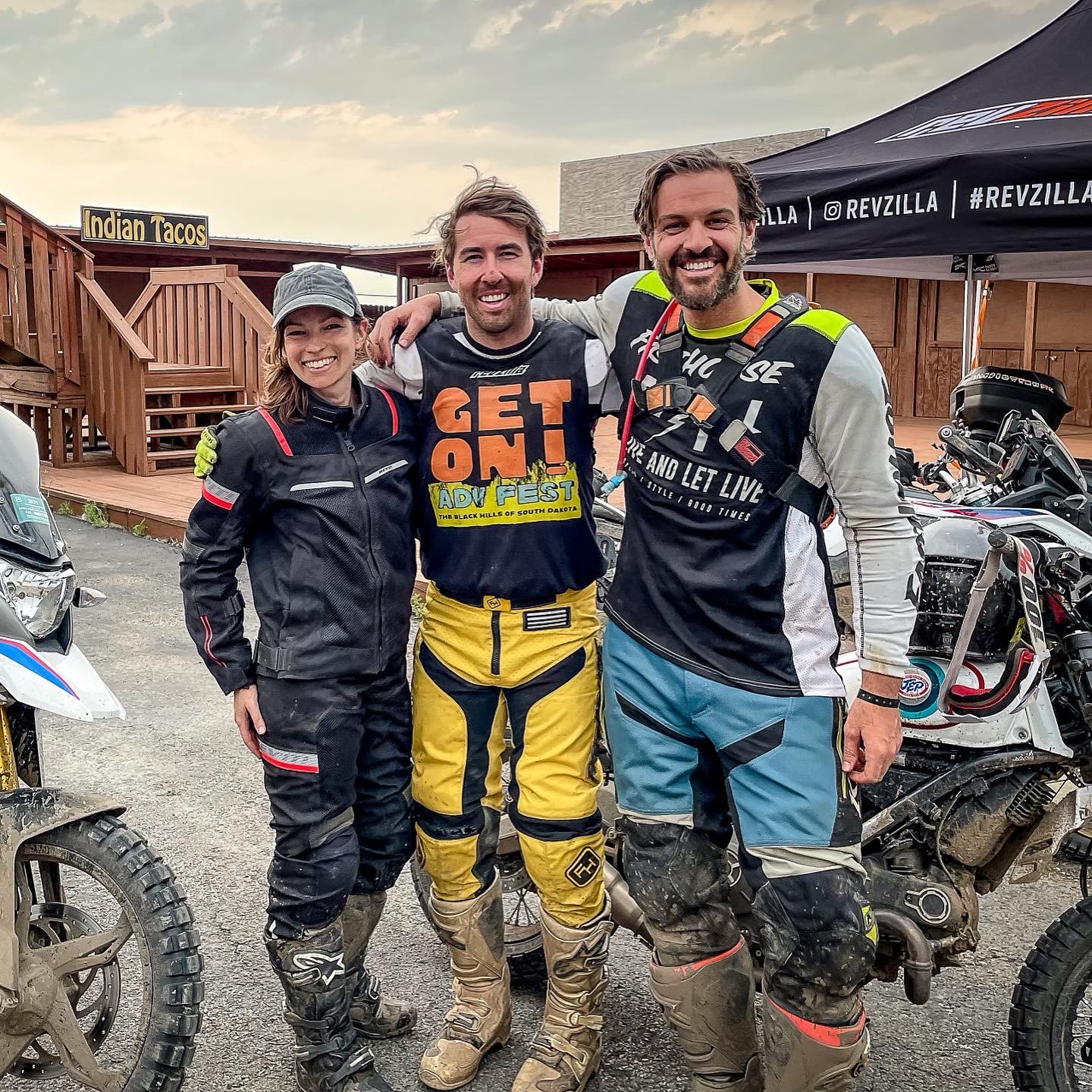 All smiles from this riding crew. RevZilla's Get On Adventure Fest #sturgis #southdakota 