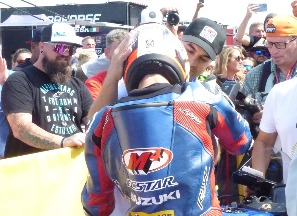 Chris Ulrich hugs Sean Dylan Kelly