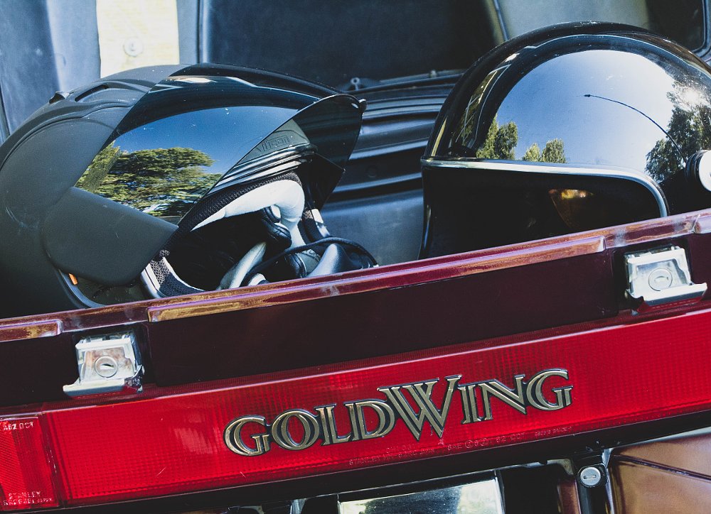 two helmets in the top case