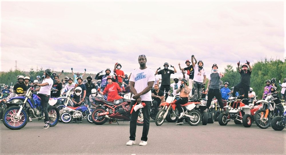 Benadon and group at the track