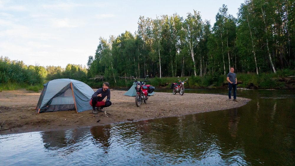 Riverside camp spot during the CTXP trip through Alaska.