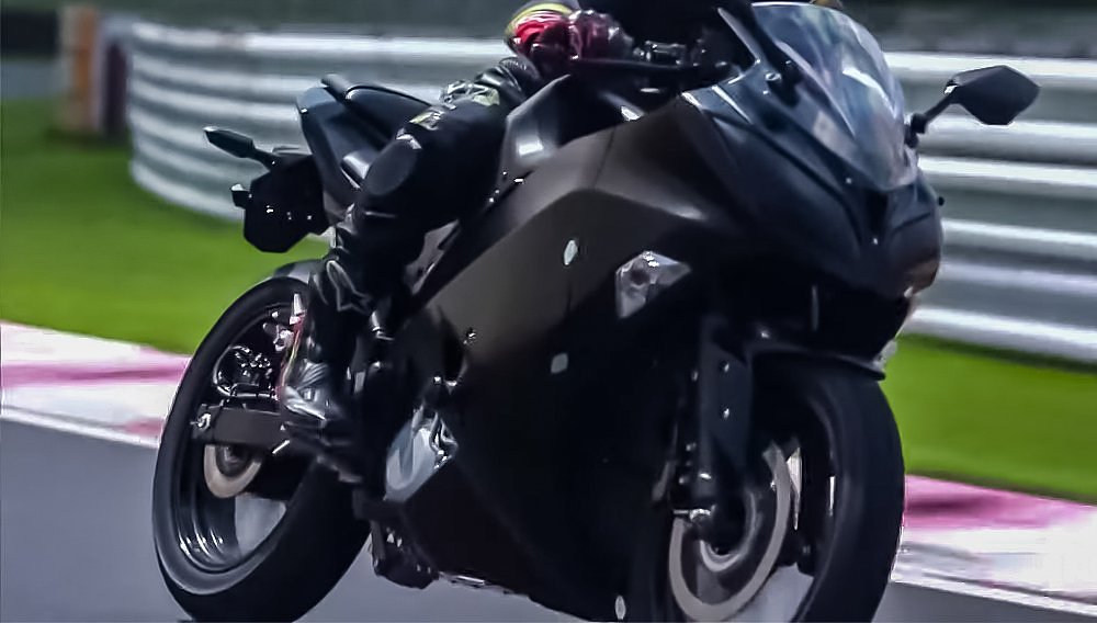 Kawasaki video of electric motorcycle on the track