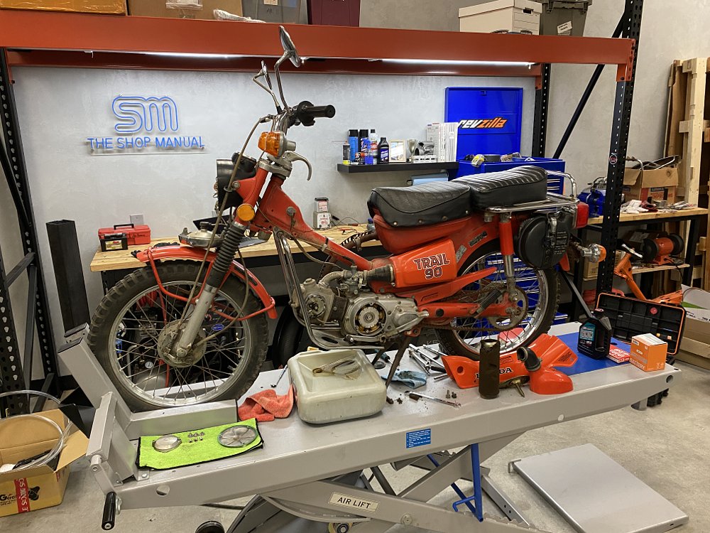 1975 CT90 Trail in the TSM RevZilla shop. 