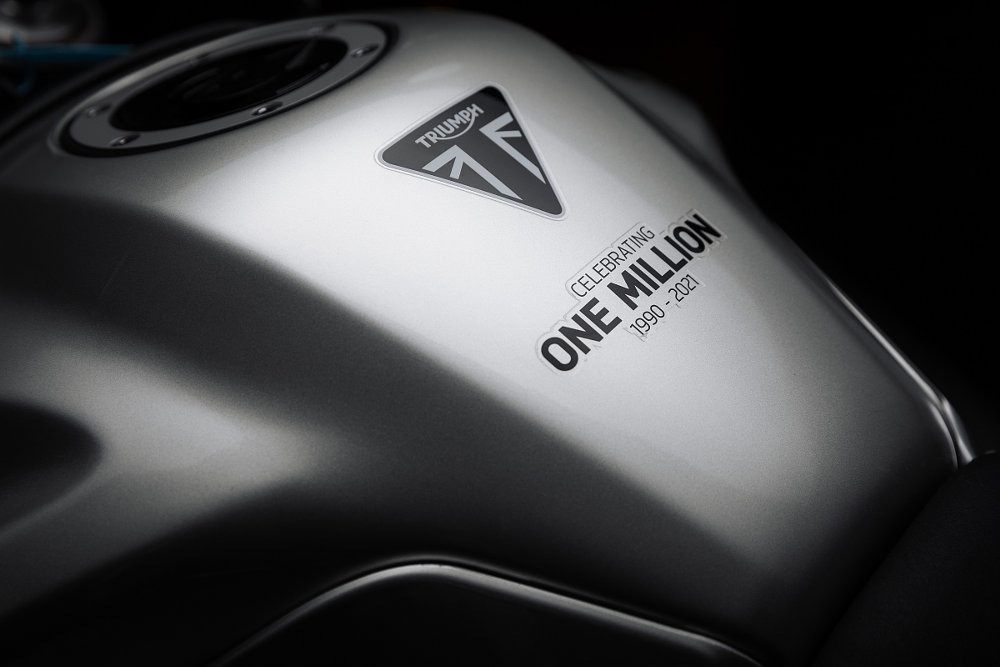 one million decal on the Triumph Tiger 900 Rally Pro