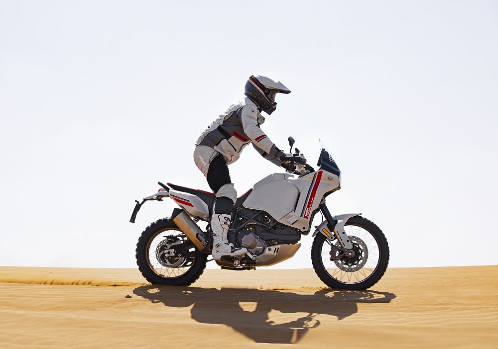 rider standing up while riding the DesertX