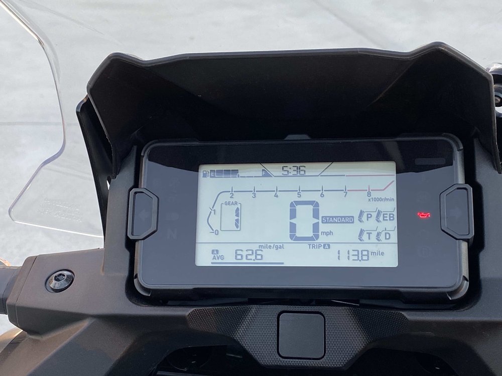 Dash display on Honda's NC750X.
