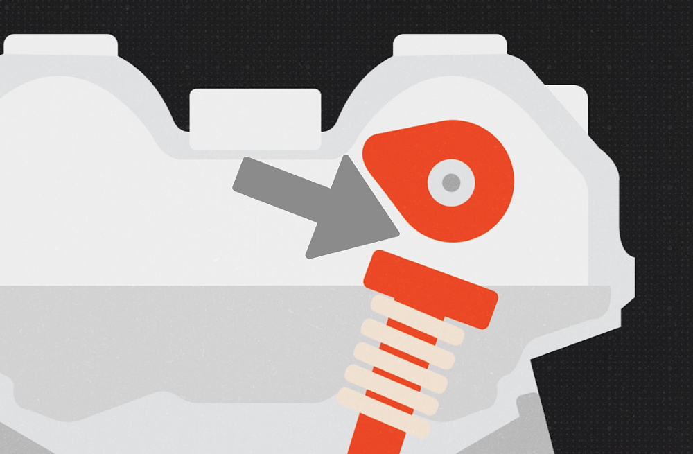 Illustration of valve float in an engine.