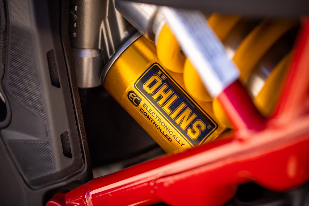 Ohlins shock on the Multistrada. 