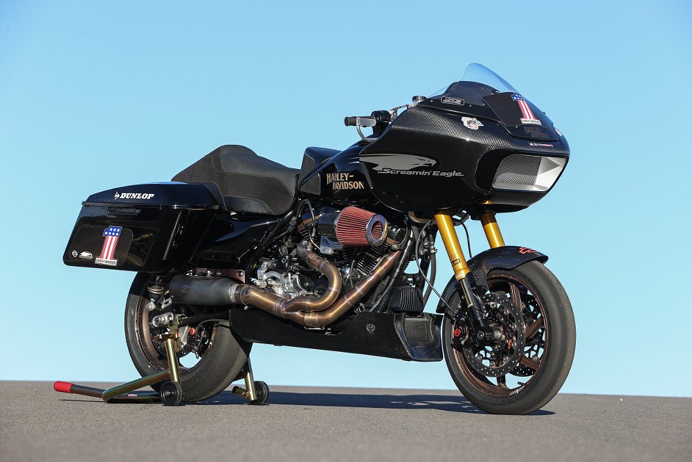 Harley Road Glide Special racer front three quarter right