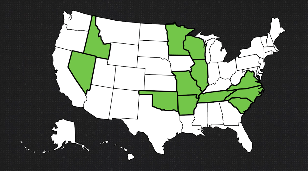 Map of states with dead red traffic light laws