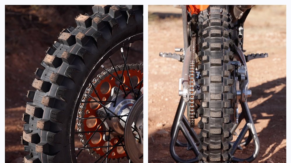 The Michelin Starcross 6 features a new Silica technology brought over from the car world. This new compound helps prevent premature wear, improves the tire knobs shape, and helps prevent the knobs from tearing away from the tire.