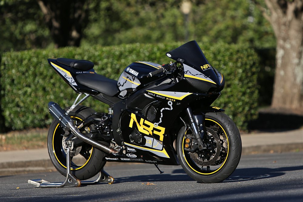 the Yamaha YZF-R6 track bike