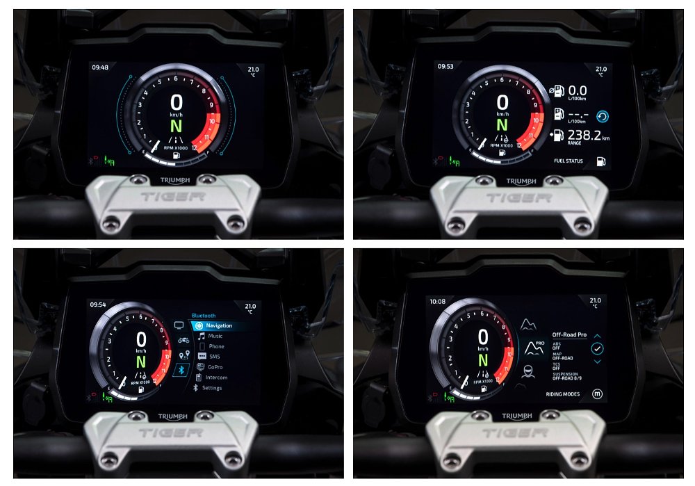 Triumph Tiger 1200 dash display options