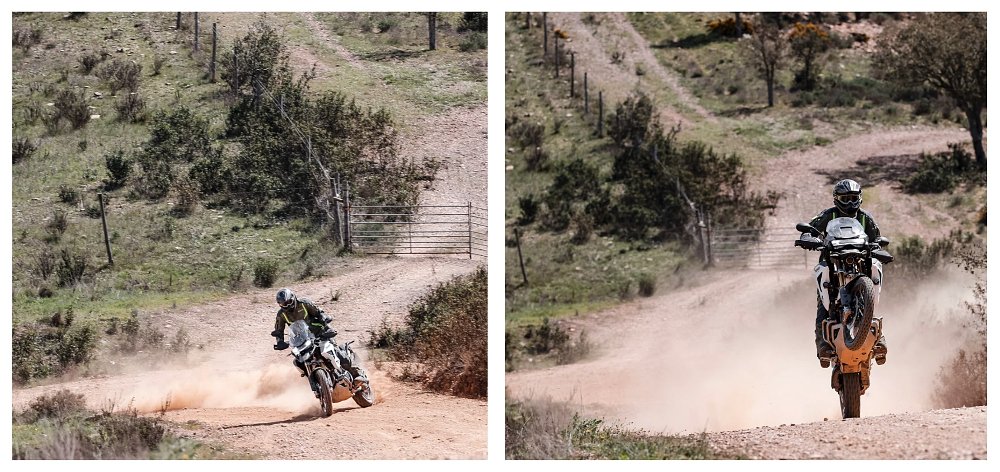 Triumph Tiger 1200 Rally Pro slide and wheelie