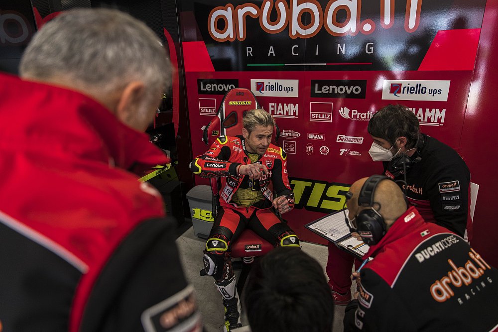 Alvaro Bautista back with the Ducati team in the paddock