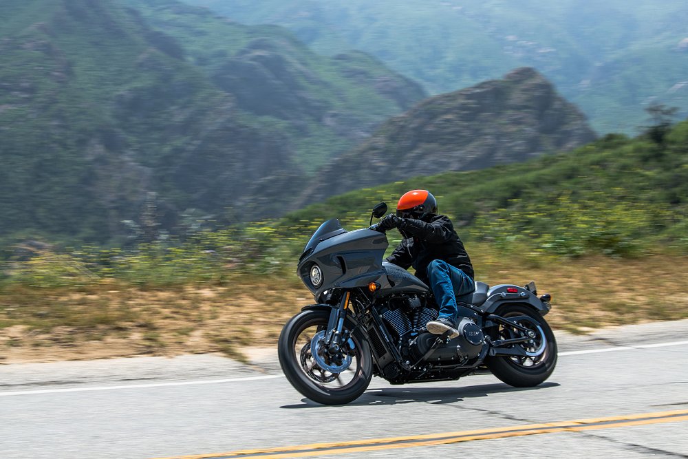 riding the Low Rider ST in the country