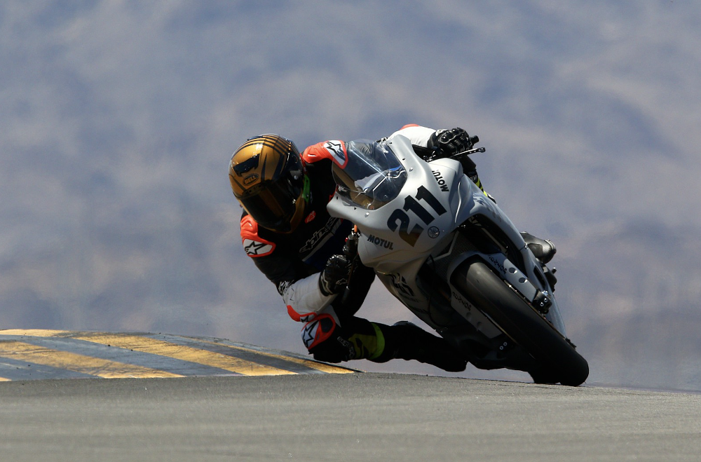 Ari riding the R7 at Chuckwalla. 