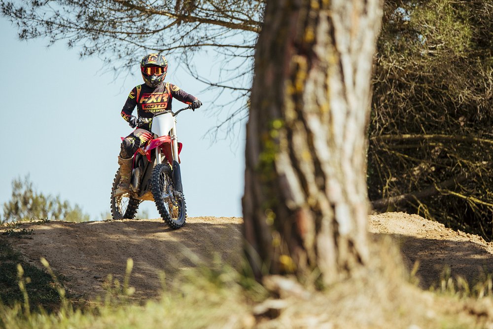 Stark VARG on a track with trees