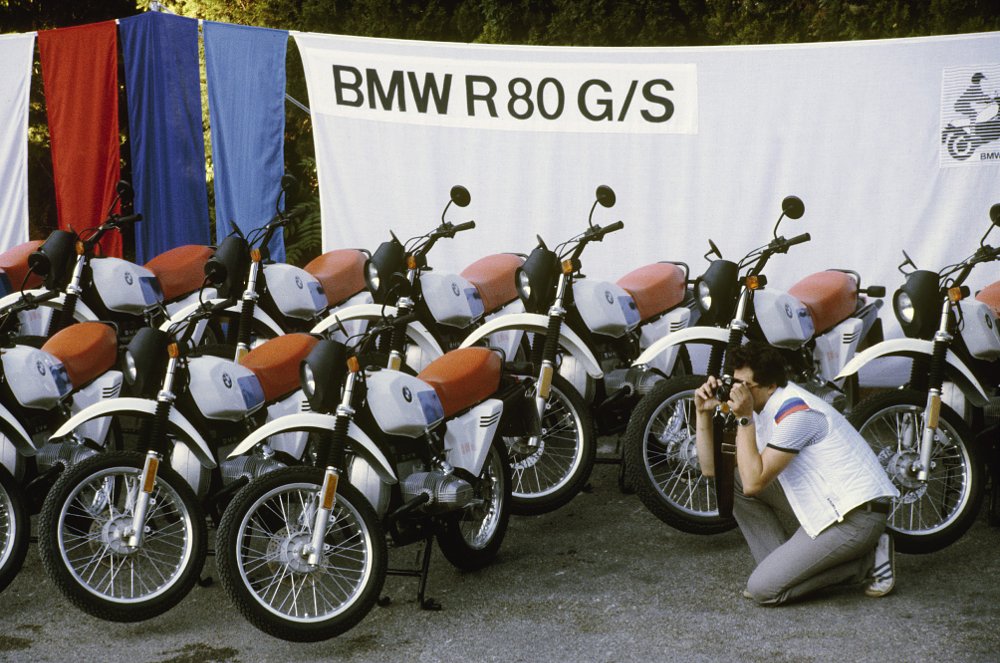 1981 BMW R 80 G/Ss lined up at the press event in 1980.