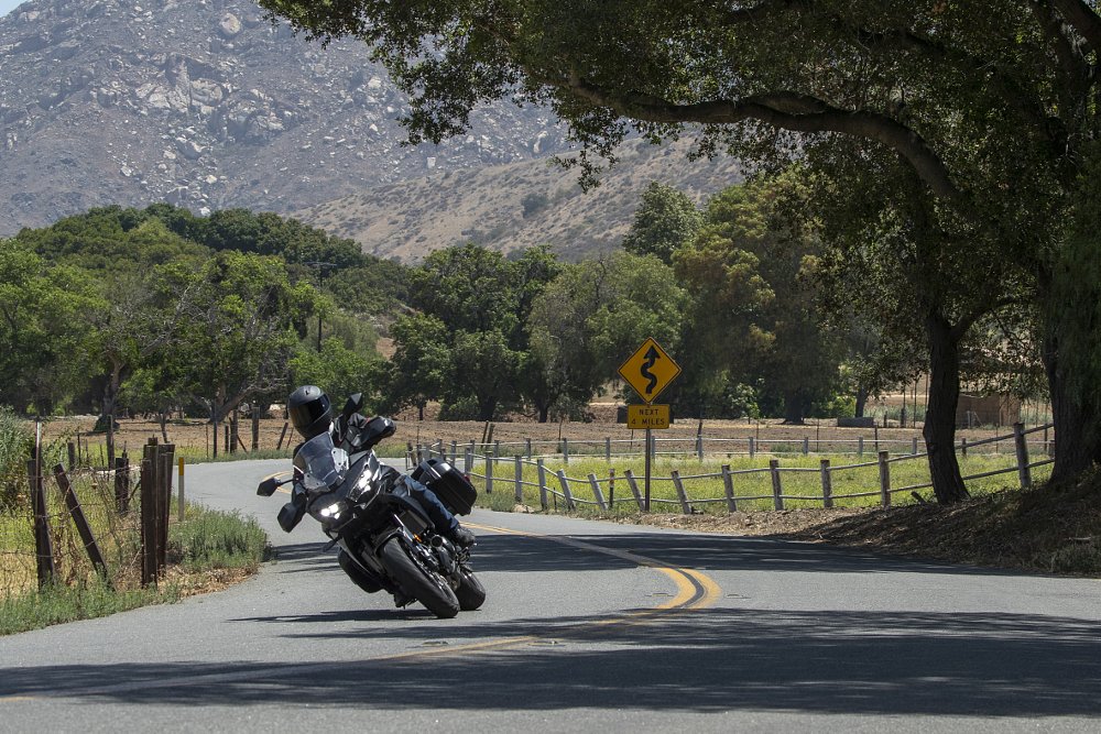 Versys 650 on a twisty road.