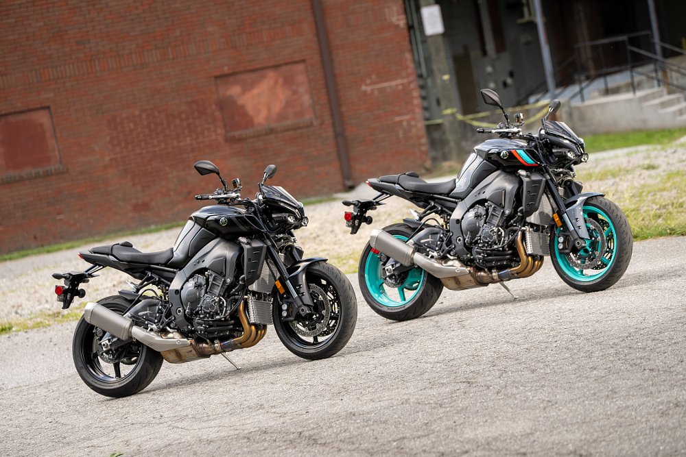 2022 Yamaha MT-10 in black and cyan