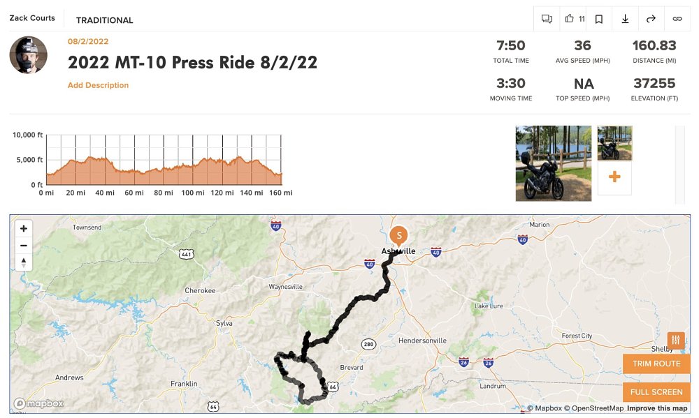 2022 Yamaha MT-10 REVER track image.