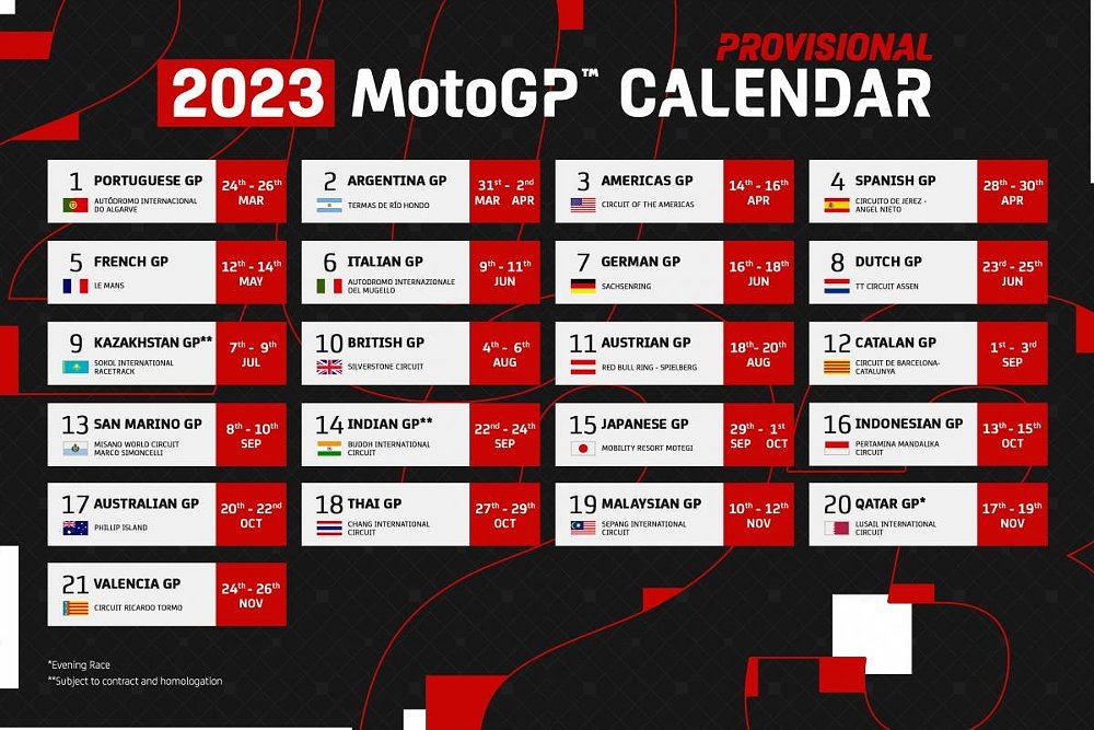 The 2023 MotoGP schedule