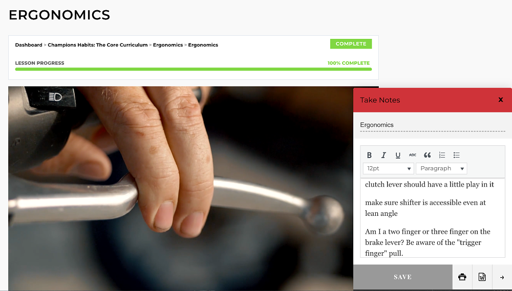 A screen shot of the training module on ChampU online training