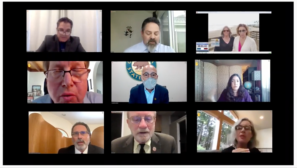 A screenshot of the virtual coastal commission in which they voted to ban off-road vehicles from oceano dunes