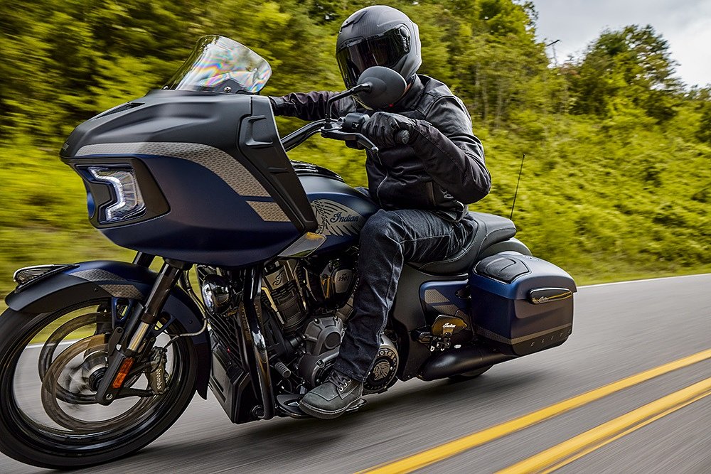 an Indian Challenger Elite on the road