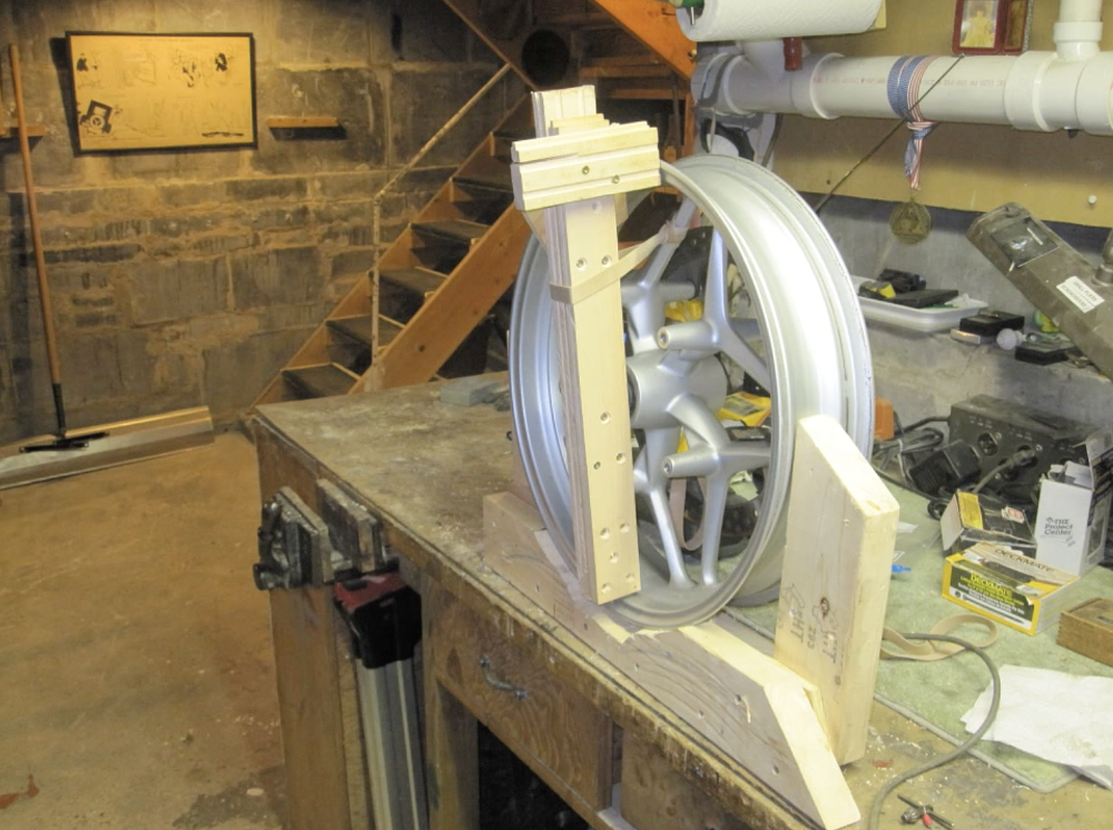 DIY wheel repair with a jig. 