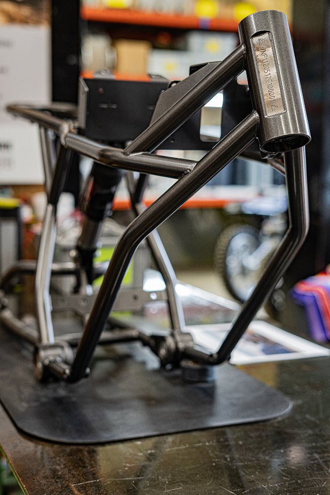 LAND District frame on a workbench