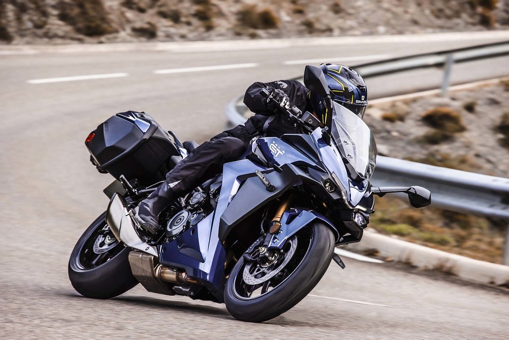 the Suzuki GSX-S1000GT+ on the road