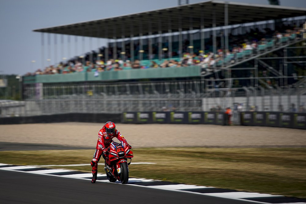 MotoGP race in front of mostly empty stands