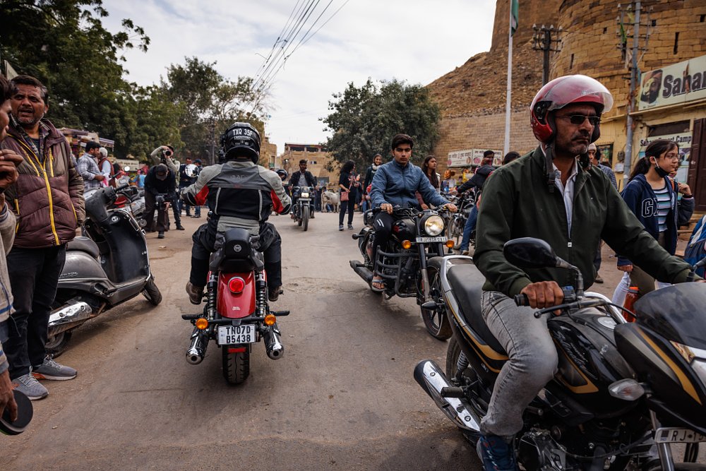 A congested city view of the super meteor in Jaisalmer india